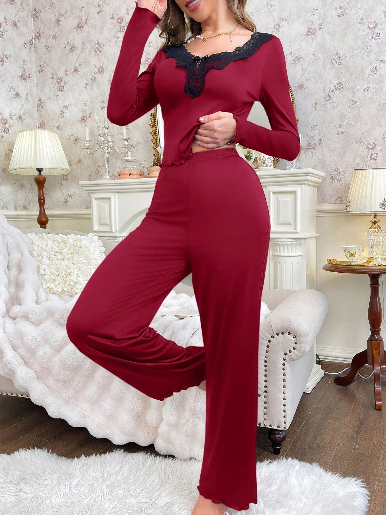 Ensemble de pyjama en dentelle